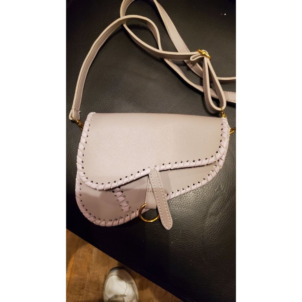 Purple Leather Horse Saddle Bag Brass accents